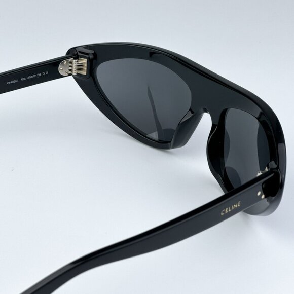 Celine CL40261I 01A BRAND NEW Sunglasses Black Dark Grey Wraparound Unisex - Picture 9 of 10